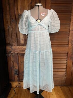 Free People Hailey Midi Dress in Baby Blue